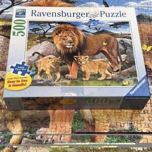 Ravensburger Lions pride forest wild animals Puzzle 500 large pieces complete